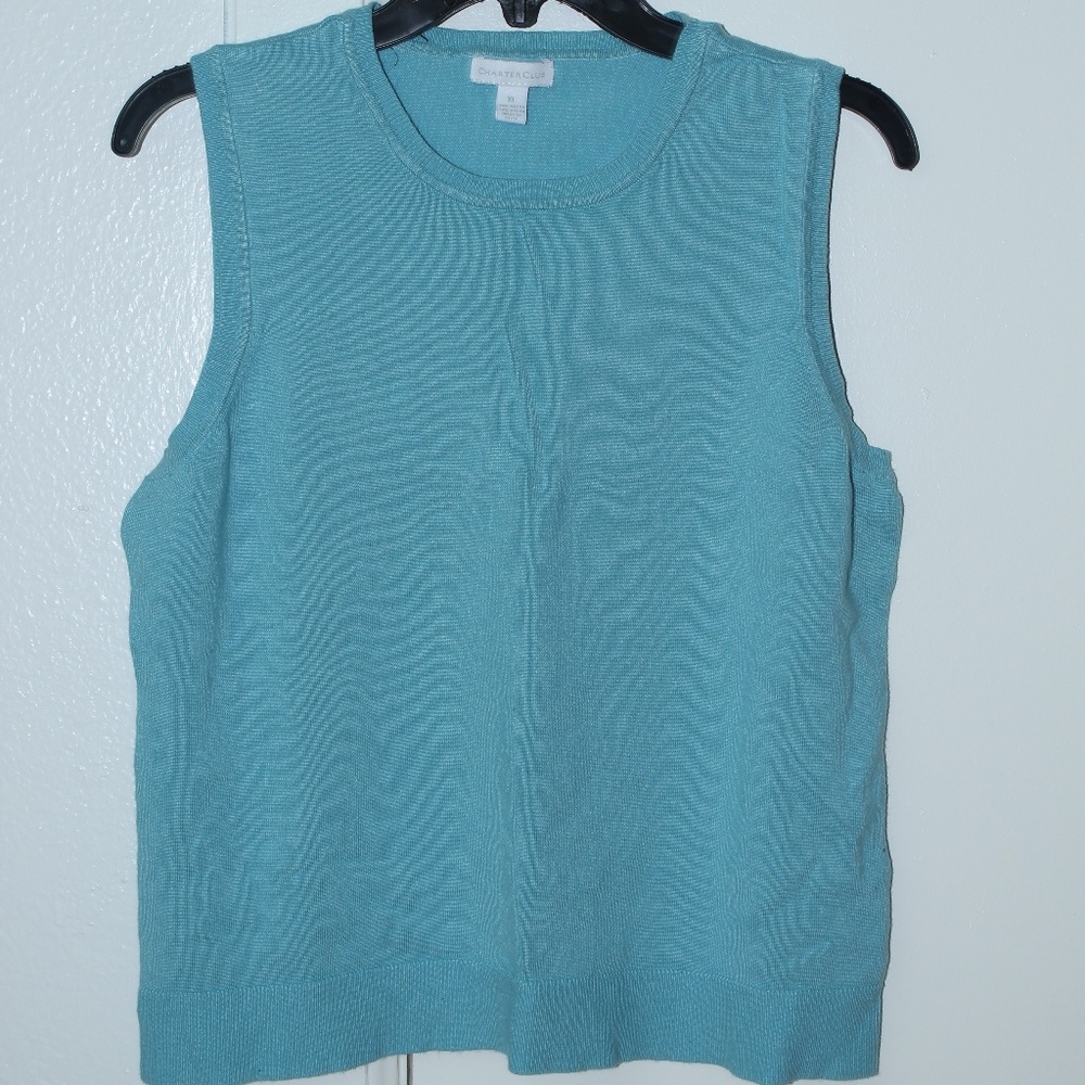 Blue and Green mixed short sleeve sweater